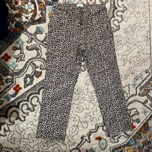 LOFT cheetah or leopard print straight leg pants, Size 8